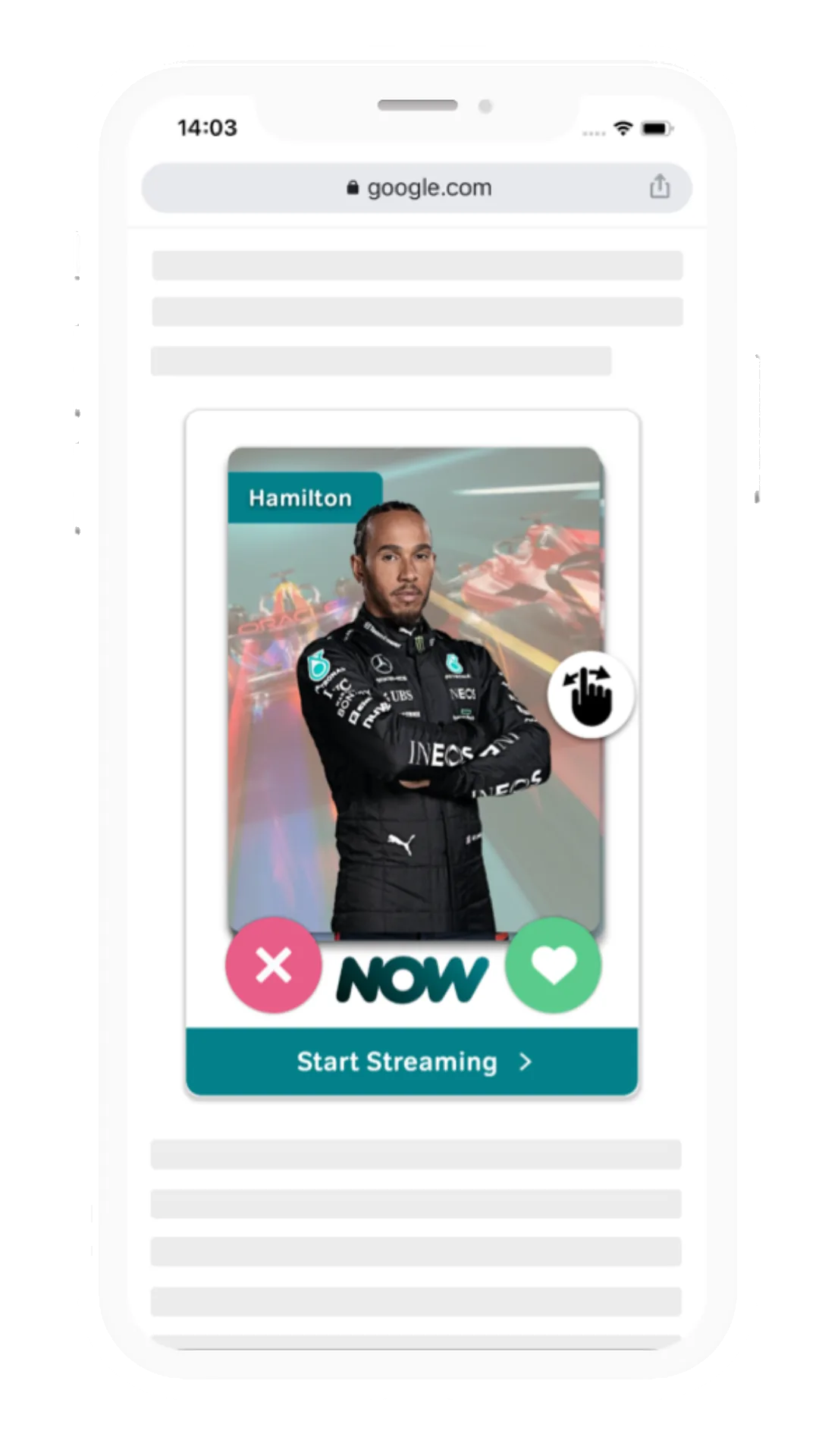 Swipe Right format example