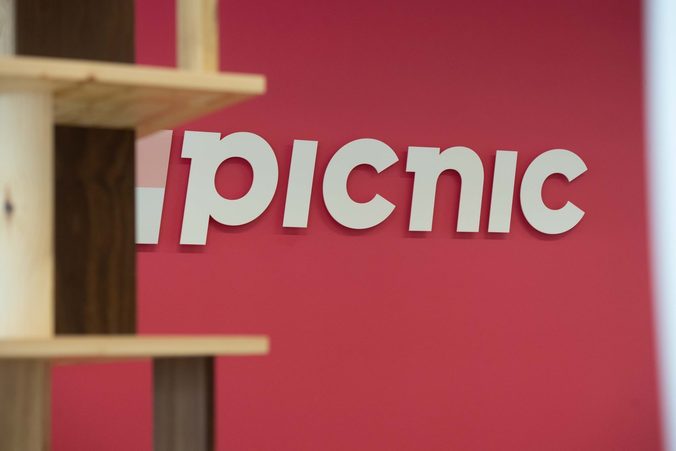The Picnic brand wall in the London office