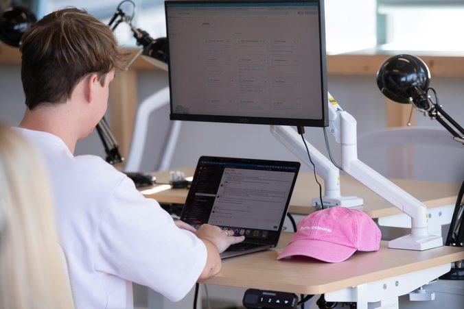 A Picnic team member at work in the office