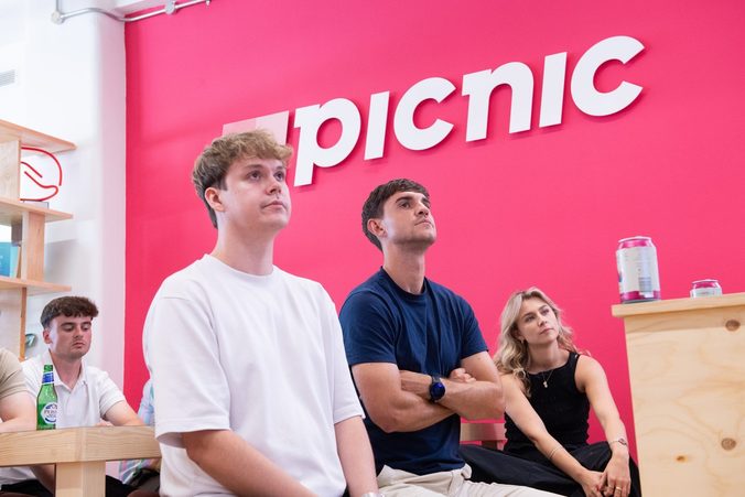The Picnic team at a town-hall session